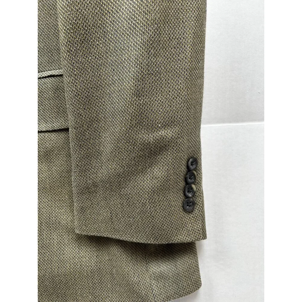 Oscar de la Renta Blazer‎ Men’s 44R Silk Wool Gray Houndstooth Sport Coat Luxury